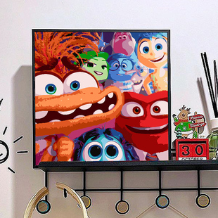 头脑特工队数字油画diy丙烯画2024新款 油彩画卡通动漫涂色填色画