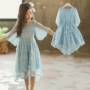 Cô gái mùa hè 2019 mới lớn trẻ em ăn mặc Cô gái Hàn Quốc công chúa nước ngoài váy giản dị sợi phiên bản Hàn Quốc - Váy đồ len cho bé