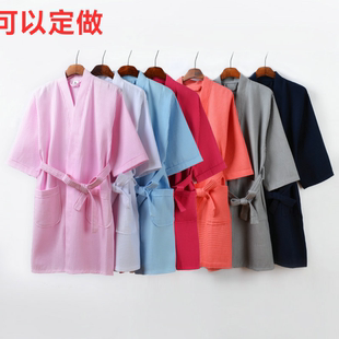 浴袍女短款夏季薄款华服格睡袍棉浴衣男女短款五星级酒店速干汗蒸