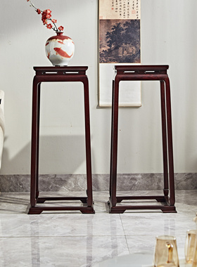 赞比亚血檀红木花架紫檀实木花几落地中式古典客厅家居花卉盆景架