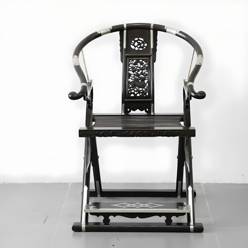 红木紫光檀麒麟交椅三件套