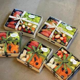 水果打包纸质包装盒一次性拼盘甜品高档寿司盒子外卖宫格餐盒纸盒