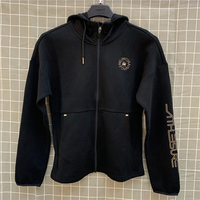 鸿星尔克跑步女连帽开衫卫衣