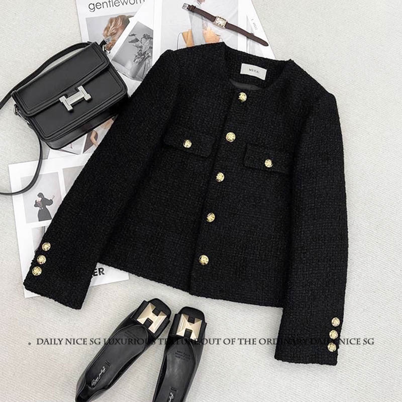 休闲短款显瘦法式经典小香风外套