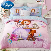 Дисней, мультяшный детский хлопковый комплект для принцессы подходит для мужчин и женщин, хлопковая простыня, пододеяльник, покрывало, 4 предмета, 3 предмета