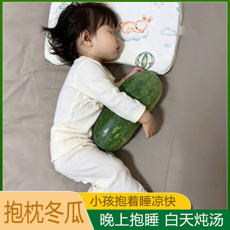 抱着睡清凉爽新鲜小冬瓜夏季清热降温灰大冬瓜煲汤白霜青皮睡觉用