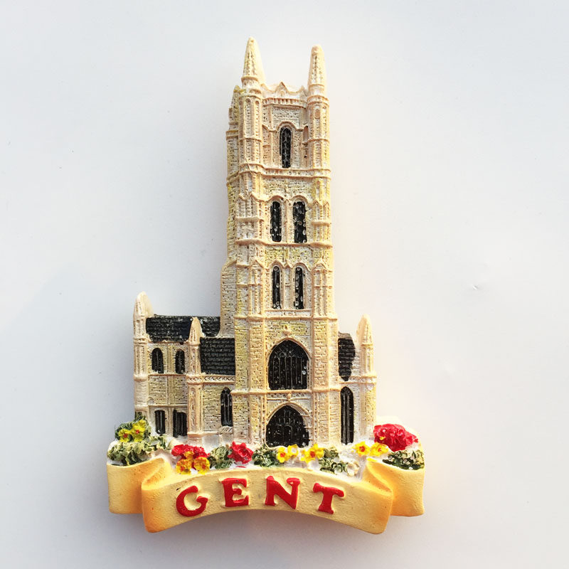 比利时根特市地标建筑钟楼旅游纪念品磁力冰箱贴 创意收藏伴手礼