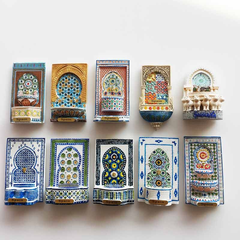 磁铁冰箱贴 西班牙格拉纳达阿尔罕布拉宫彩绘装饰工艺品1套包邮,家居饰品,冰箱贴,淘宝优惠券,粉丝福利购,淘宝优惠卷