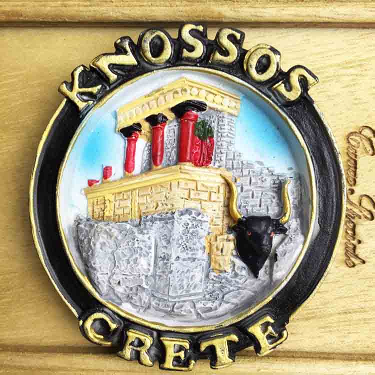 希腊克里特旅游收藏磁铁冰箱贴 Knossos文明遺跡公牛壁畫旅游礼物