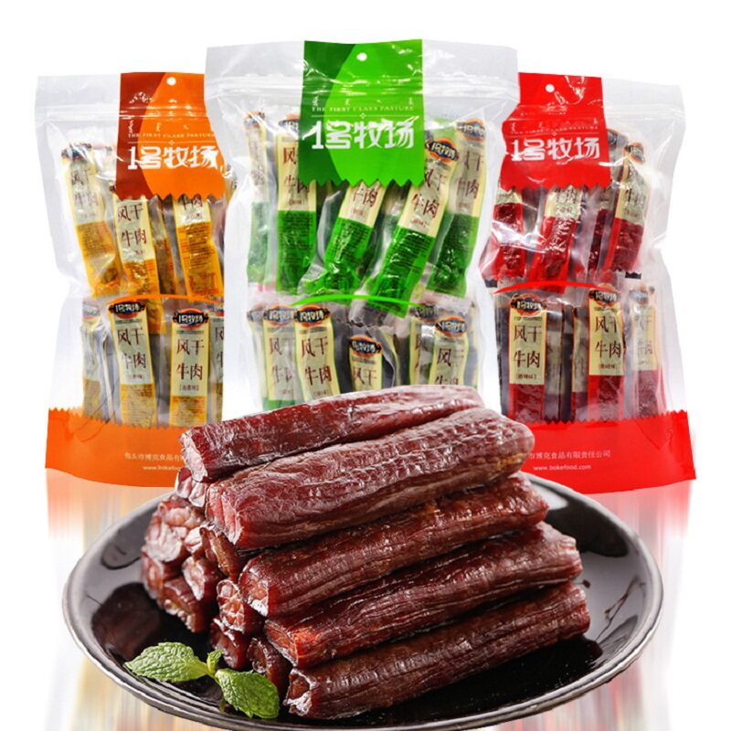 1号牧场手撕牛肉干内蒙特产香辣手撕牛肉熟食零食小吃独立散装