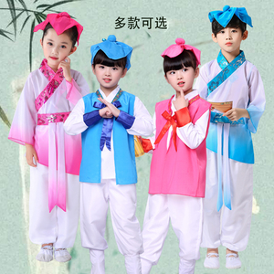 儿童汉服国学服弟子规古装三字经书童朗诵开笔礼舞蹈服中华孝道