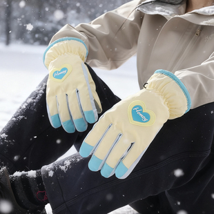 南极人滑雪保暖手套女冬季 加绒加厚防风御寒触屏电动车骑行手套Z