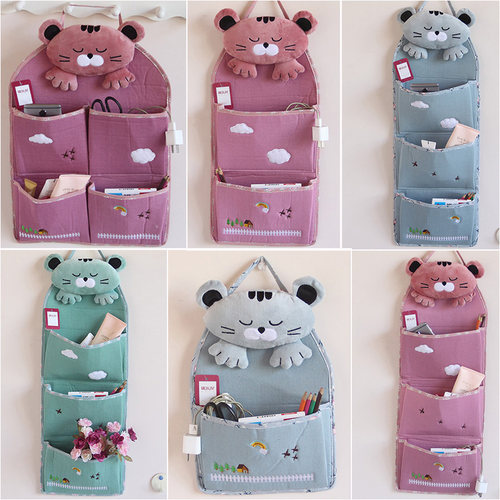 康乐屋布艺墙挂式挂袋储物袋挂钩