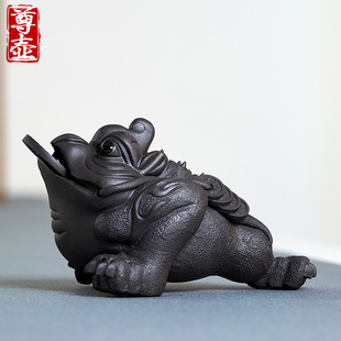 紫砂茶宠金蟾精品可养金蝉茶艺茶桌茶具茶盘蟾蜍摆件功夫茶道