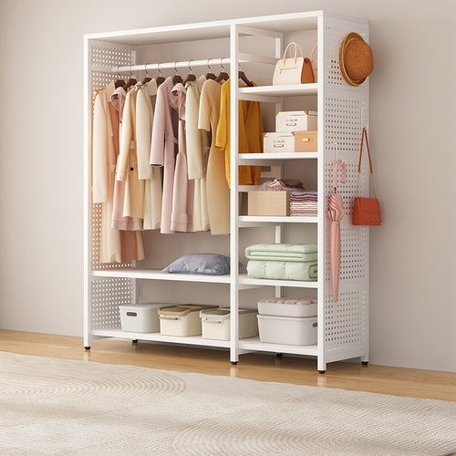 金属洞洞板衣柜家用卧室开放式衣帽架组合步入式衣帽间落地置物架 - 封面