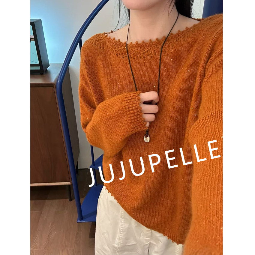 绵羊毛~秋冬韩系亮片钩花设计感打底衫宽松显瘦女针织衫毛衣套头,女装/女士精品,毛针织衫,淘宝优惠券,粉丝福利购,淘宝优惠卷