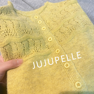 宽松女毛衣 高品质浮雕钩花镂空秋冬针织打底衫 开衫 蜜熊绒羊毛