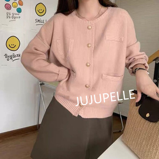 2025秋冬款针织开衫外套女款小香风毛衣外套洋气百搭上衣显瘦毛衣