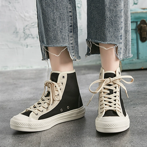 Мужские высокие тканевые кроссовки, высокая японская черная обувь для отдыха, 2023