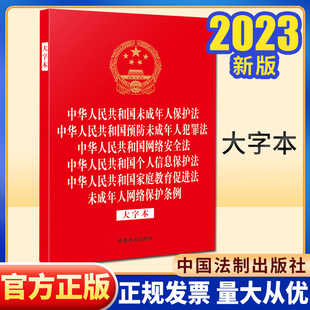 未成年人网络保护条例 2023新书 大字本 个人信息保护法 预防未成年人犯罪法 家庭教育促进法 网络安全法 未成年人保护法