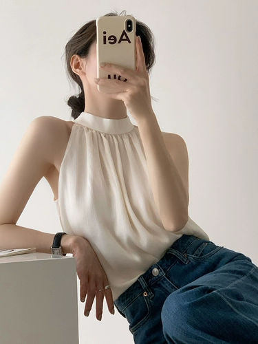 Черная летняя майка топ, костюм, шифоновая футболка без рукавов