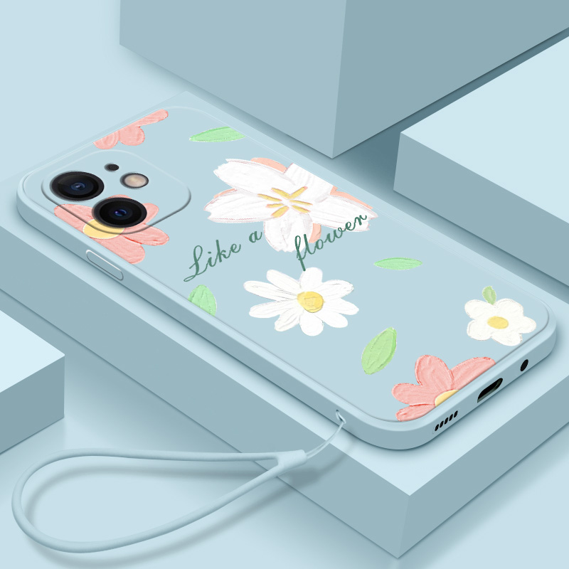 苹果12手机壳新款直边液态硅胶iPhone12promax全包防摔潮男女超薄防摔软壳苹果12pro时尚高档卡通保护套