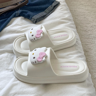 三丽鸥拖鞋女款夏季外穿厚底踩屎感可爱猫咪HelloKitty亲子凉拖鞋