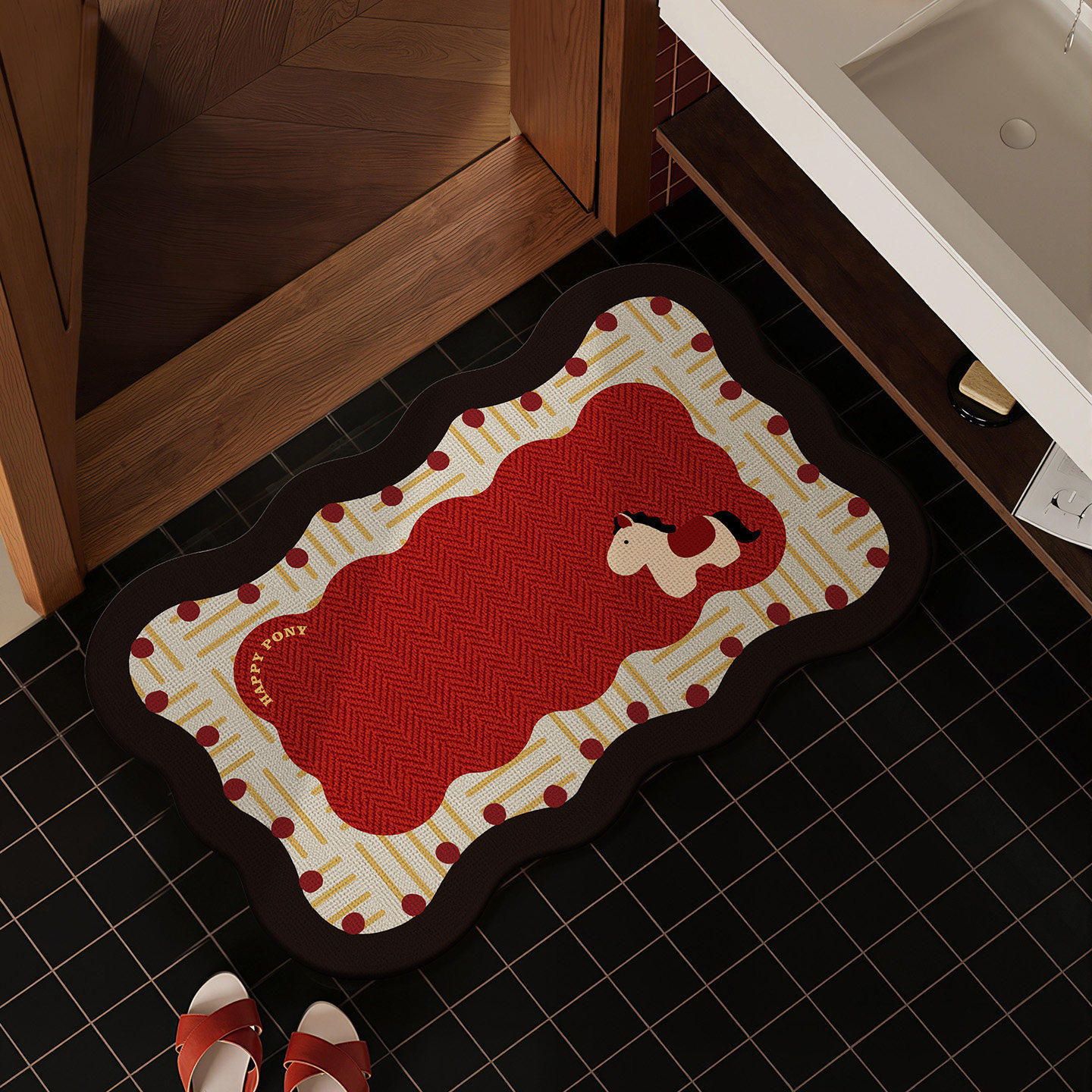 德国2026新款马年仿亚麻浴室地垫家用吸水防滑脚垫卫生间厕所进门,居家布艺,入户地垫,淘宝优惠券,粉丝福利购,淘宝优惠卷