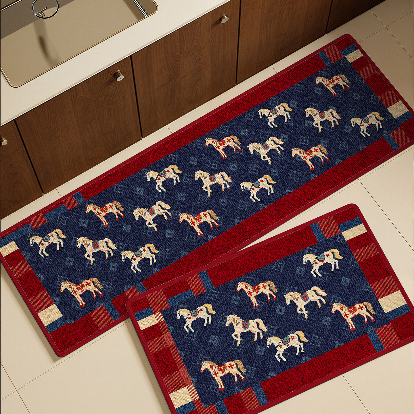 德国2026马年新款厨房地垫吸水吸油长条地毯门垫防滑防油耐脏脚垫,居家布艺,厨房地垫,淘宝优惠券,粉丝福利购,淘宝优惠卷