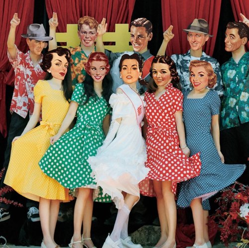 港风复古怀旧年代波点表演大摆裙