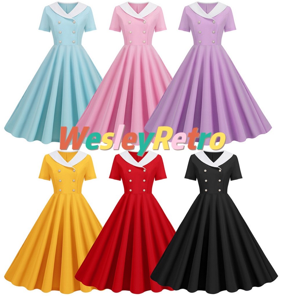 赫本小众复古派对港风年代感纯色气质女装显瘦表演舞蹈大摆连衣裙