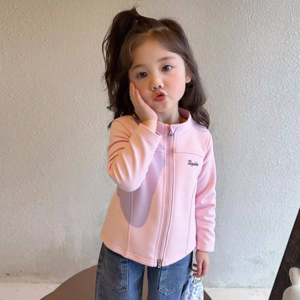 女童短款卫衣外套百搭新款春秋洋气超好看女孩修身长袖中大童上衣