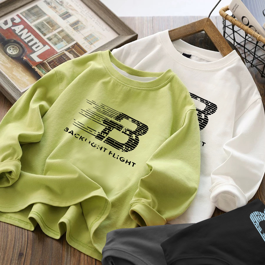 男童春秋装纯棉长袖T恤新款中大儿童美式潮牌宽松男孩打底衫上衣