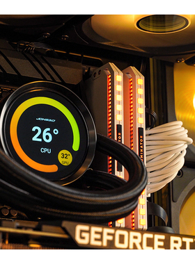 乔思伯TF2-360S一体式水冷ARGB电脑cpu风扇白色屏显360水冷散热器