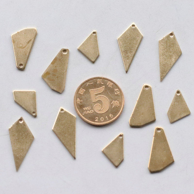 黄铜毛坯 不规则形棱形纯铜几何配件 diy耳环服饰发簪饰品配饰