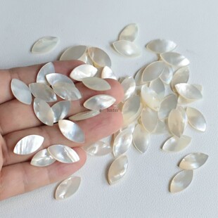 天然贝壳马眼形戒面贴片白蝶贝黑贝裸石发簪戒指头饰diy饰品配件