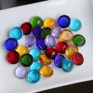 14mm圆戒面仿水晶宝石玛瑙玉髓玻璃贴片发簪头饰diy手工饰品配件