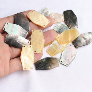 天然黑贝黄蝶贝19*33mm四孔贝壳片服饰饰品配件DIY项链吊饰配饰A