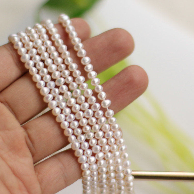 8-4mm冲头圆 天然淡水珍珠 散珠串 手工diy饰品配件