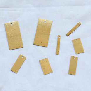 单孔长方薄片 黄铜毛坯 纯铜长方块吊牌铜片 配饰diy材料饰品配件