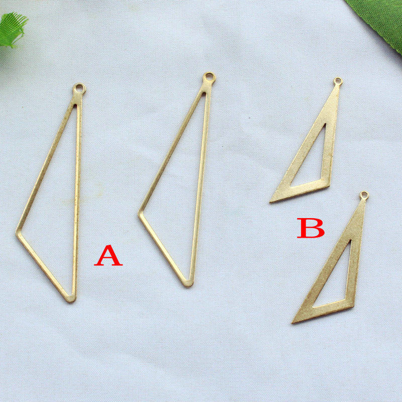 黄铜毛坯 diy饰品配件 镂空三角形吊片挂件 纯铜金属耳钉饰品配饰