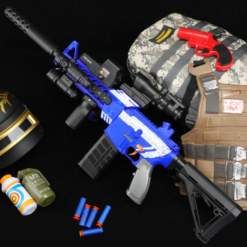 博涵HK417电动连发玩具枪男孩吃鸡对战m416模型儿童wargame发射器