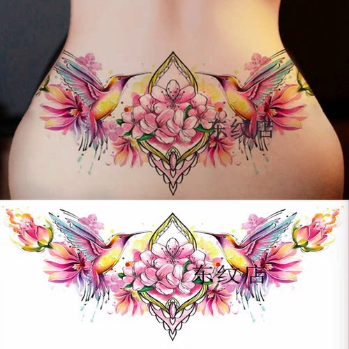 小腹腰部纹身贴防水持久大腿