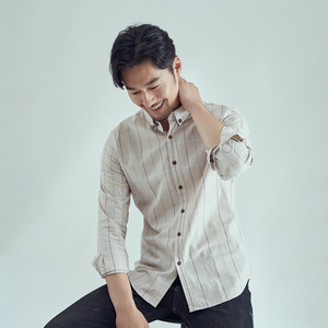 男士时尚休闲男格子衬衫男士时尚长袖修身衬衫228-CS27-P20图片