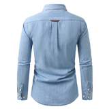 男士时尚潮休闲牛仔衬衣长袖衬衫衬衣228-CS801-P45，男装衬衫，星座228