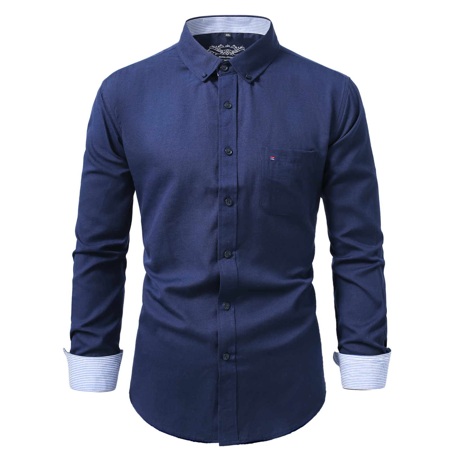 男士休闲春秋印花领口纯色长袖衬衫228-CS55-P20，男装衬衫，星座228