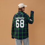 男女情侣装流潮牌数字格子长袖衬衫衬衣228-CS66-P45，男装衬衫，星座228