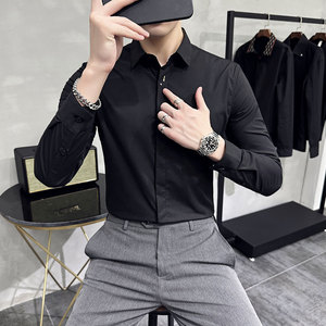男士潮休闲时尚弹力衬衫衬衣228-1060-P45图片