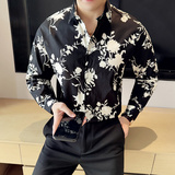 男士休闲时尚多色花衬衫长袖衬衣228-1049-P35，男装衬衫，星座228