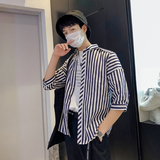 男士新款七分袖男士修身条纹衬衫228-102-P10，男装衬衫，星座228